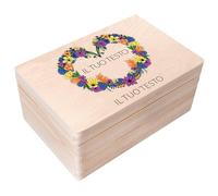 Creative Deco Il tuo Testo Personalizzata Scatola Regalo di Legno | Personalizzato Scatola dei Ricordi | Per Donna, Uomo e Coppie | Stampa a colori | Per Compleanno, Pasqua, Feste | Fiore