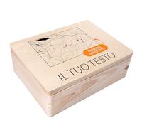 Creative Deco Mappa Coordinate Personalizzata Idee Regalo San Valentino per lei/lui | Il tuo Testo Scatola Regalo di Legno | Personalizzato Scatola dei Ricordi | Per Donna, Uomo e Coppie