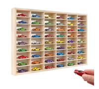 Creative Deco Mensola Espositiva in Legno per Modellini - 54 Scomparti Regolabili | Bacheca da Parete per Miniature, Hot Wheels, Matchbox | Espositore Collezione 60 x 40 x 5,5 cm