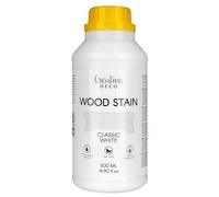 Creative Deco Mordente per Legno a Base d'Acqua, Colore Bianco, 500ML | Vernice a Rapida Essiccazione | per Pannelli in Legno, Cemento, Mattoni Carta da Parati, Efficienza anche al Esterno
