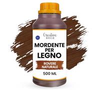 Creative Deco Mordente per Legno a Base d'Acqua, Colore Quercia, 500ML, Vernice a Rapida Essiccazione, Non Tossica, per Pannelli Legno, Cemento, Mattoni, Carta da Parati | Efficienza anche al Esterno