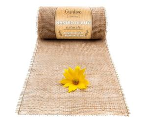 Creative Deco Nastro Juta 30 cm x 10 m Rotolo Tessuto Marrone Naturale