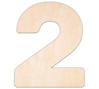 Creative Deco Numero Personalizzato 2 in Compensato 3 mm o MDF | 5-100 cm | Il tuo Testo | Lettere per Scritte | Numeri in Legno per Porte | Sagome in Compensato Tagliate al Laser per Fai-da-te