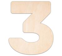 Creative Deco Numero Personalizzato 3 in Compensato 3 mm o MDF | 5-100 cm | Il tuo Testo | Lettere per Scritte | Numeri in Legno per Porte | Sagome in Compensato Tagliate al Laser per Fai-da-te