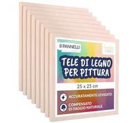 Creative Deco Pannelli di Legno per Pitturare | Set di 8 Pezzi | 25 x 25 cm | Travola Canvas Tela di Compensato | Ideale per Una Grande Varietà di Progetti Artistici