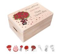 Creative Deco Personalizzata Idee Regalo San Valentino per lei/lui | Il tuo Testo Scatola Regalo di Legno | Personalizzato Scatola dei Ricordi | Per Donna, Uomo e Coppie | Stampa a colori