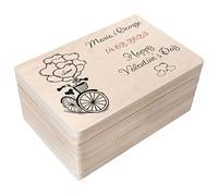 Creative Deco Personalizzata Idee Regalo San Valentino per lei/lui | Il tuo Testo Scatola Regalo di Legno - Biciclette | Personalizzato Scatola dei Ricordi | Per Donna, Uomo e Coppie