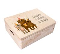 Creative Deco Personalizzata Scatola Regalo di Legno per Compleanno con Il tuo Testo | Personalizzata Scatola dei Ricordi, per Donna, Uomo, Coppie | Stampa a Colori, Motivo Orsacchiotti per Compleanno