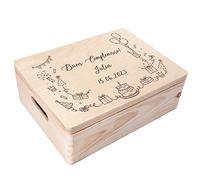 Creative Deco Personalizzata Scatola Regalo di Legno per Compleanno con Il tuo Testo | Personalizzato Scatola dei Ricordi | Per Donna, Uomo e Coppie | Più Temi di Base Motivi per Compleanno