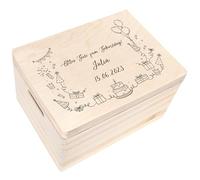 Creative Deco Personalizzata Scatola Regalo di Legno per Compleanno con Il tuo Testo | Personalizzato Scatola dei Ricordi | Per Donna, Uomo e Coppie | Più Temi di Base Motivi per Compleanno