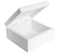 Creative Deco Piccola Scatola Bianca in Legno, 10 x 10 x 5 cm