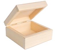 Creative Deco Piccola Scatola in Legno Grezzo, 10 x 10 x 5 cm