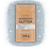 Creative Deco 200g Argento Polvere Brillantini per Decorazioni, Polvere Glitter per Lavoretti | Sottile 0.2mm | Additivo Olografico per Smalto Unghie, Glitter per Pittura | Progetti d’Arte, Slime
