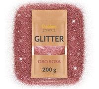 Creative Deco Polvere Glitter Rosa Oro per Lavoretti, 200 g