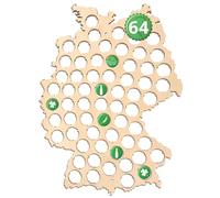 Creative Deco Porta Tappi di Birra in Legno, Mappa Germania, 64 Tappi