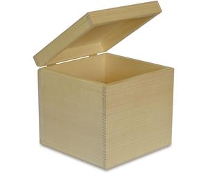 Creative Deco Quadrato Scatola in Legno con Coperchio | 16 x 16 x 16 cm