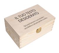Creative Deco Regalo Personalizzato, Cassetta in Legno con Testo a Scelta | Il Tuo Testo Personalizzato | Scatola Regalo per Donne, Uomini e Coppie