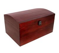 Creative Deco Rosso Scatola in Legno | 34.5 x 25 x 19.2 cm | con Coperchio Arrotondato e Serratura | Grande Cassetta Portaoggetti Portagiochi Cofanetto | Ideale per Decoupage Documenti Giocattoli
