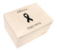 Creative Deco Scatola Commemorativa in Legno Personalizzata | Scatole della Memoria - Personalizzato, Scatola per i Ricordi dei Defunti | Incisione | Stampa a Colori
