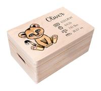 Creative Deco Scatola dei Ricordi in Legno con Leone per Neonato