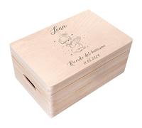 Creative Deco Scatola dei Ricordi in Legno per Battesimo | Personalizzabile con incisione, ideale come regalo e decorazione per il battesimo di bambini e bambine