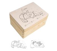 Creative Deco Scatola dei Ricordi Neonato/Nascita Personalizzata Regalo - Bambini e Bambine per Nascita e Battesimo | Personalizzato | Incisione Legno Cassetta Portagiochi | per Ragazzo e Ragazza