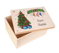 Creative Deco Scatola di Regalo per Natale Personalizzata Originali Regalo di Legno | Testo Desiderato Personalizzato Idea Regali Natale Individuale | Decorazione Natalizia | Per Donna, Uomo e Coppie
