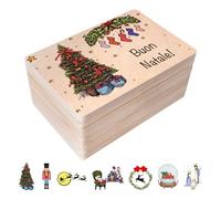 Creative Deco Scatola di Regalo per Natale Personalizzata Originali Regalo di Legno | Testo Desiderato Personalizzato Idea Regali Natale Individuale | Decorazione Natalizia | Per Donna, Uomo e Coppie