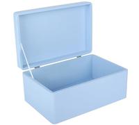 Creative Deco Blu Grande Scatola di Legno Giocattolo. Scatola di Stoccaggio | 30 x 20 x 14 cm (+/- 1) | Con Coperchio per Decorare | Senza Maniglie | Perfetta per Documenti. Oggetti di Valore