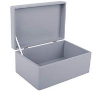 Creative Deco Grande Grigio Scatola in Legno con Coperchio | L30 x P20 x H14 cm (+/- 1) | Cassetta Conteniore Portaoggetti Portagiochi Cofanetto | Perfetta per Decoupage Documenti Giocattoli Attrezzi