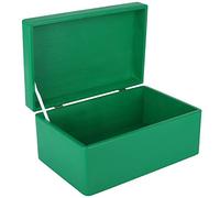 Creative Deco Scatola Grande in Legno Verde, 30 x 20 x 14 cm | In legno, con coperchio decorabile, senza maniglie, per giocattoli, documenti e oggetti di valore
