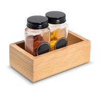 Creative Deco Scatola in legno | 15 x 9 x 5 cm | Scatola in legno di faggio | Vassoio per piccoli oggetti, oggetti di valore, come organizzatore per spezie, scatola di assortimento