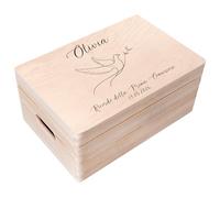 Creative Deco Scatola in Legno con Colomba Minimalista per Comunione | Personalizzabile con incisione, ideale come regalo e decorazione per la Prima Comunione di bambini e bambine