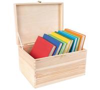 Creative Deco Scatola in Legno con Coperchio e Chiusura 40 x 30 x 24 cm