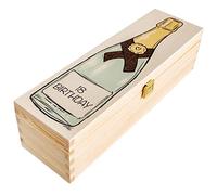 Creative Deco Scatola in Legno per 1 Bottiglia di Vino con Testo | Personalizzabile con il tuo testo, scatola dei ricordi e regalo di compleanno per donne, uomini e coppie