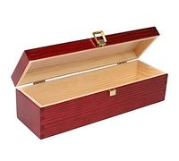 Creative Deco Scatola per Vino in Legno Rossa | Porta Bottiglie di Vino, Regalo 1 Bottiglia da 0,7l | 35.1x11x9.8 cm | Vintage con Coperchio e Serratura | Cassetta Legno Vino Elegante Idea Regalo