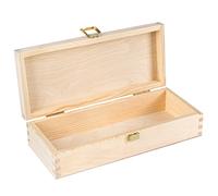 Creative Deco Scatola Lunga in Legno con Coperchio | 24 x 10.5 x 5.7 cm | Chiusura | Cassetta Contenitore Portaoggetti Portagiochi Cofanetto | Perfetta per Decoupage Documenti Giocattoli Attrezzi