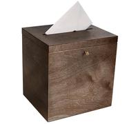 Creative Deco Scatola Marrone Porta Buste in Legno per Matrimonio | 29 x 25 x 30 cm | Salvadanaio non Apribile con Coperchio, Serratura e Chiave | Scatola Regalo, Porta Carte | Cassetta per Decoupage