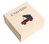 Creative Deco Scatola Natalizia Personalizzata in Legno con Coperchio