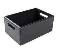 Creative Deco Scatola Nera in Legno con Maniglie 30 x 20 x 13 cm | Cassetta Contenitore Portaoggetti | Ideale per Decoupage, Documenti e Attrezzi | Scatola Decorativa in Legno