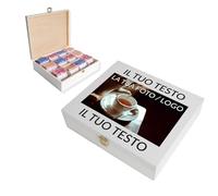 Creative Deco Scatola Porta Tè e Tisane Bianca in Legno | Personalizzato Regalo con Testo e Foto 12 Scomparti | 29x25x7.5cm | Portagioie, Tè | Coperchio, Serratura e Divisori Rimovibili