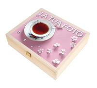 Creative Deco Scatola Porta Tè e Tisane in Legno | Personalizzato Regalo con la tua Foto 12 Scomparti | 29x25x7.5cm | Portagioie, Tè | Coperchio, Serratura e Divisori Rimovibili | Scatola Regalo
