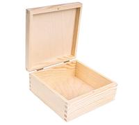 Creative Deco Scatola Quadrata in Legno con Coperchio, 16,2 x 16,2 x 7,2 cm