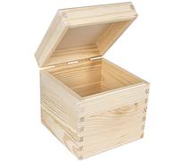Creative Deco Quadrato Scatola in Legno con Coperchio | 16 x 16 x 16 cm