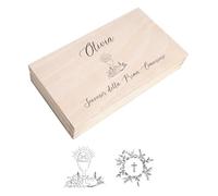 Creative Deco Scatola Regalo di Comunione in Legno Personalizzata, Scatola Porta Soldi | Scatole della Memoria - Personalizzato per Soldi | Incisione | Stampa a Colori