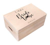 Creative Deco Scatola Regalo di Matrimonio in Legno per Addio al Nubilato Personalizzata - Bride to Be | Scatola della Memoria per Futura Sposa e Nozze | Incisione | Stampa a Colori