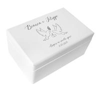 Creative Deco Scatola Regalo di Matrimonio in Legno Personalizzata - Vari Motivi | Bianca Scatole della Memoria - Personalizzato per Nozze | Incisione | Stampa a colori