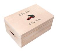 Creative Deco Scatola Regalo di Natale Personalizzata in Legno - Auto di Natale | Testo Personalizzato con Desiderio | Idea Regalo Natalizio Originale | Decorazione Natalizia | Per Donna e Uomo