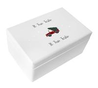 Creative Deco Scatola Regalo di Natale Personalizzata in Legno Bianco - Auto di Natale | Testo Personalizzato con Desiderio | Idea Regalo Natalizio Originale | Decorazione Natalizia | Per Donna e Uomo