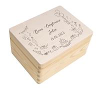 Creative Deco Scatola Regalo in Legno con Testo per Compleanno | Personalizzabile con il tuo testo, vari temi e motivi disponibili, ideale come scatola dei ricordi per donne, uomini e coppie